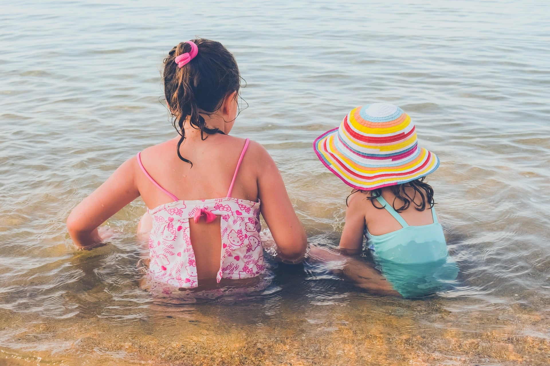 Kids playing on a beach