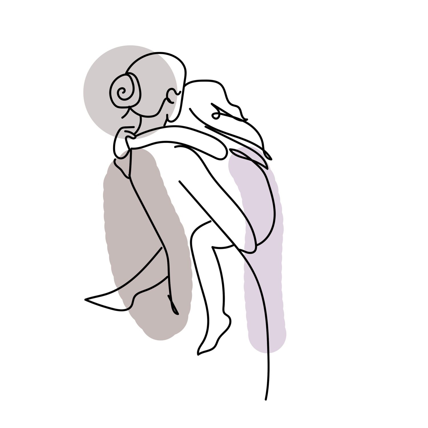 Illustration of woman holding young child