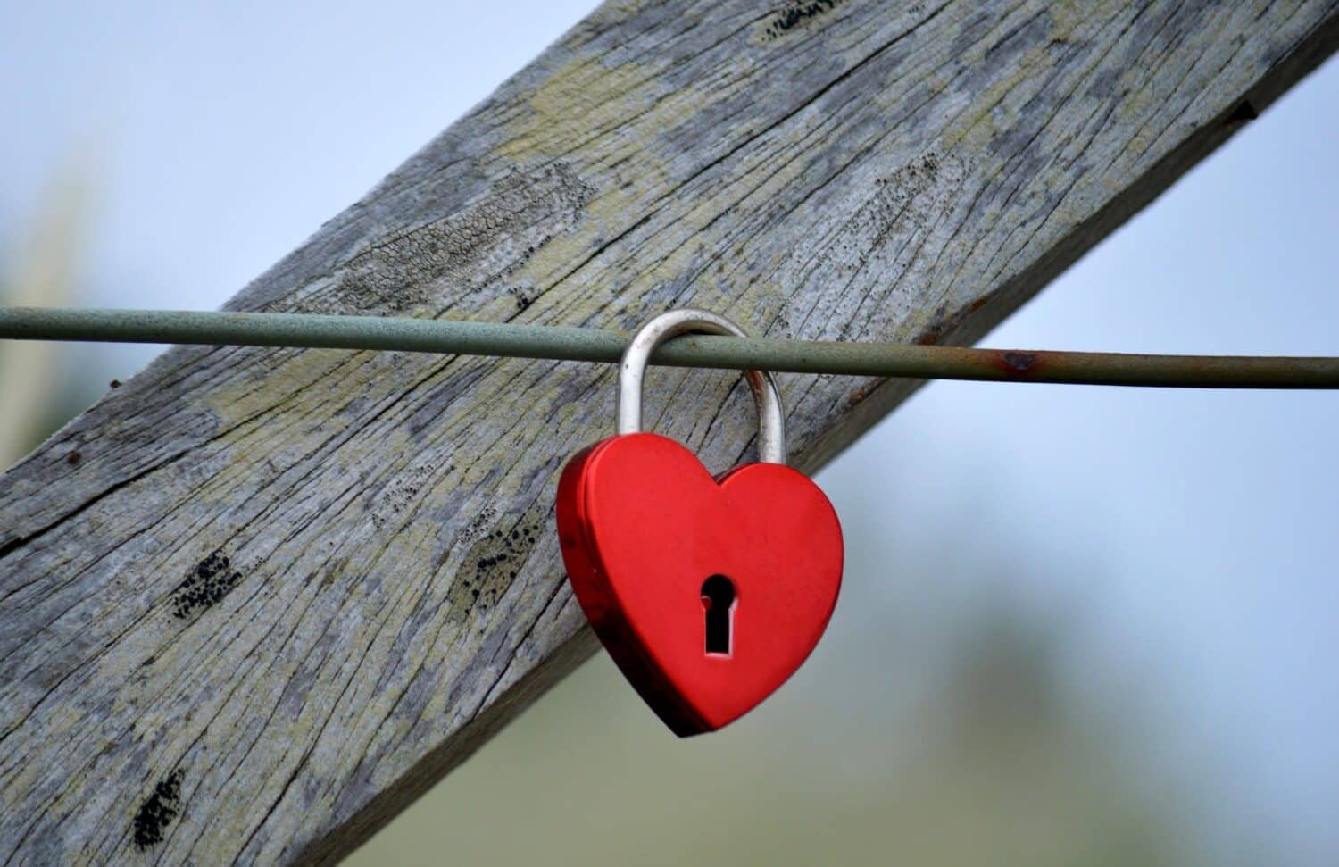 A lock in the shape of a heart