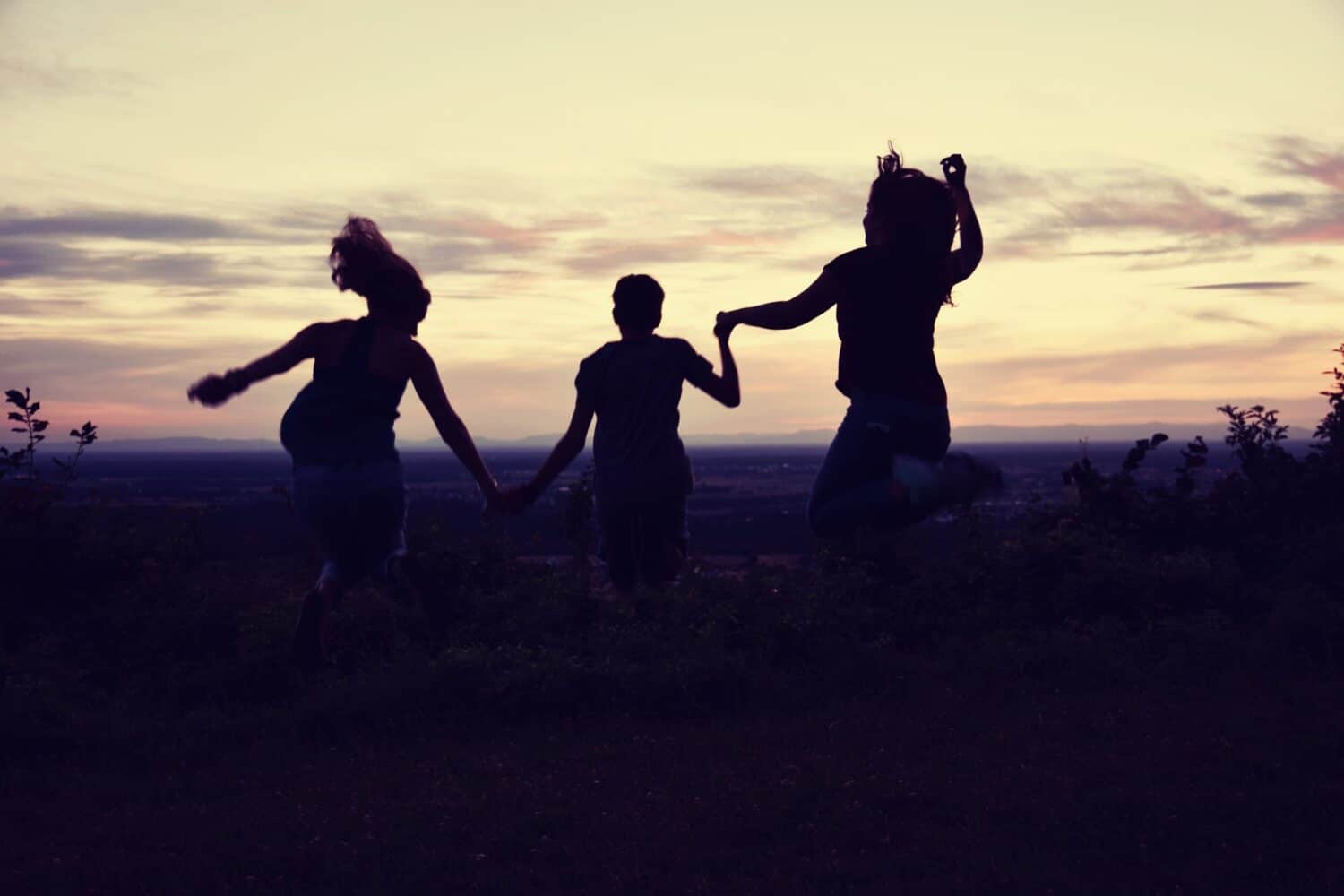 Silhouette of family