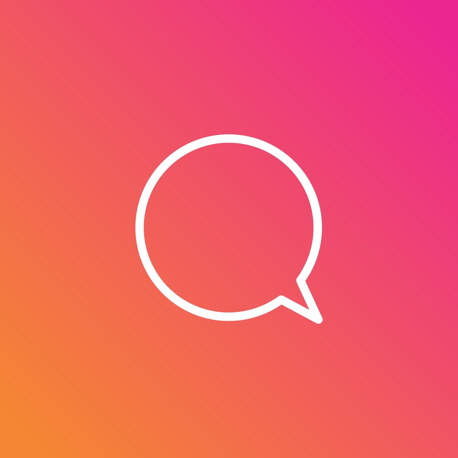 Talk bubble on a pink-orange background