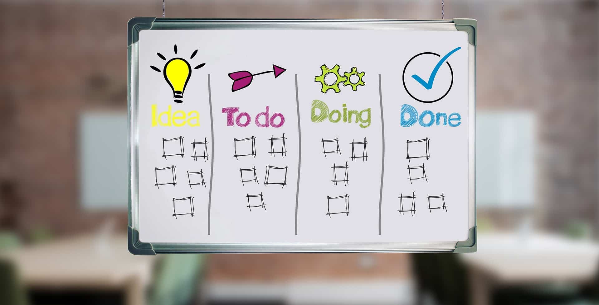 White board with to do lists