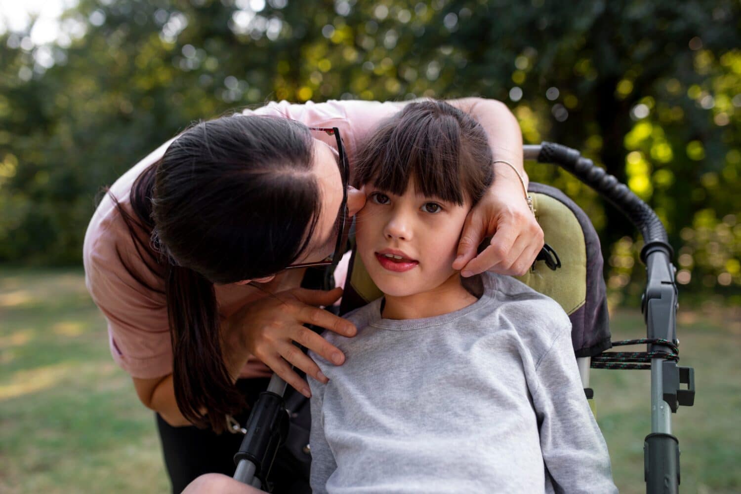 Special needs child and caregiver