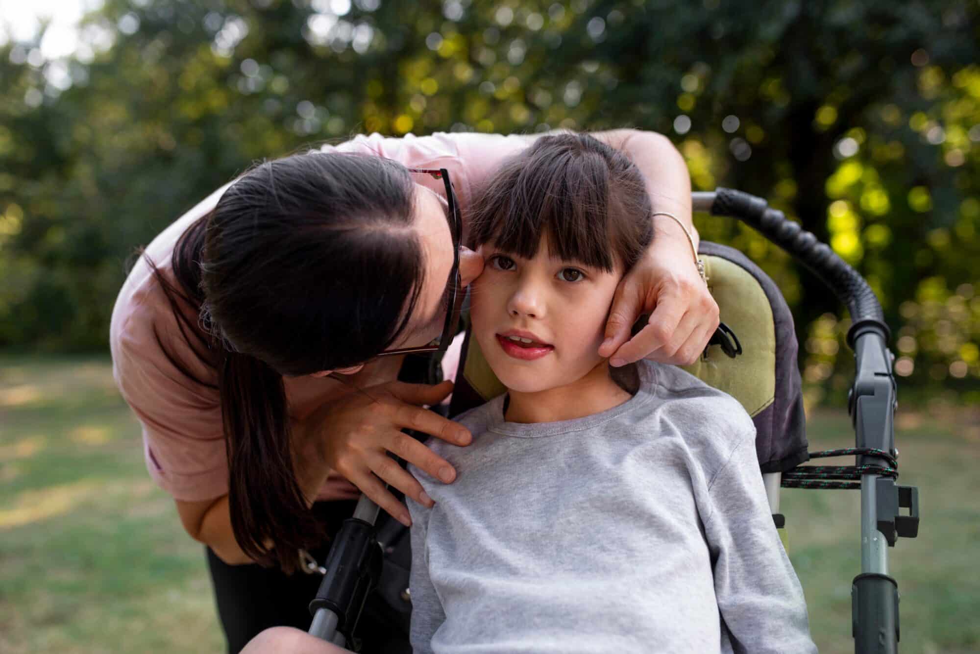 Special needs child and caregiver